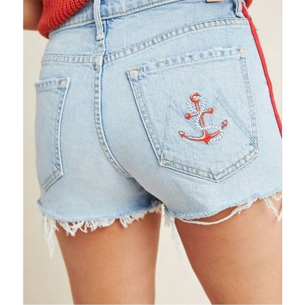 Mother Superior Easy Does It Cutoff Jean Short In Thanks, Again Racer.  Sz 25